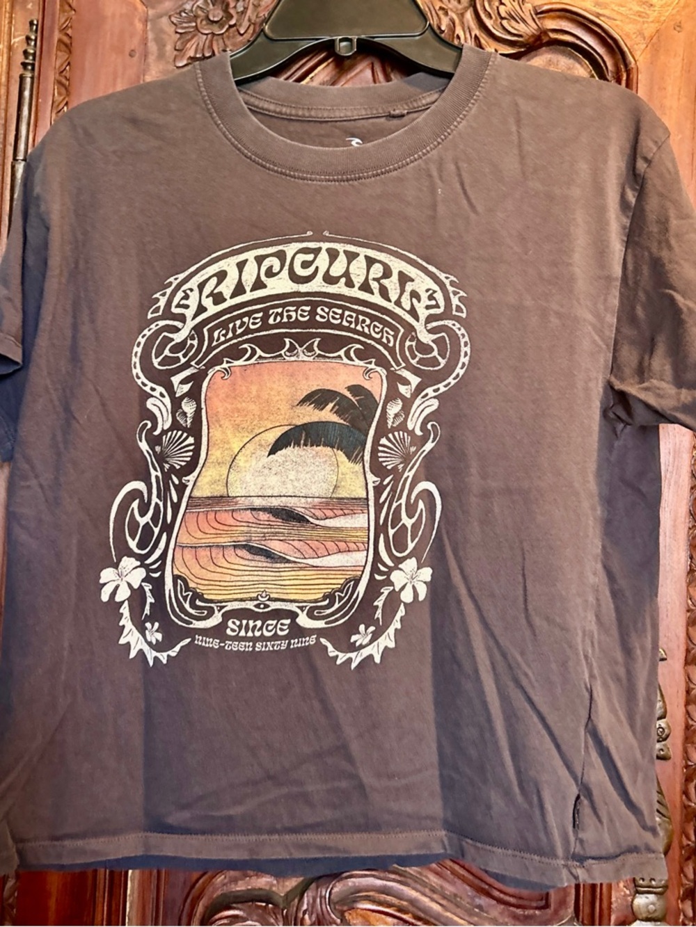 Rip Curl Brown Graphic Sunset Surf Tee